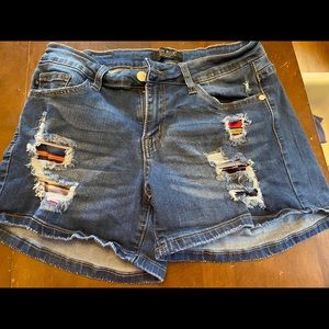 Judy Blue Serape Patch Jean Shorts